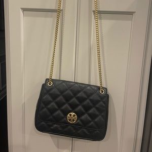 TORY BURCH Black Diamond Quilted Leather Shoulder Bag - brand new never used